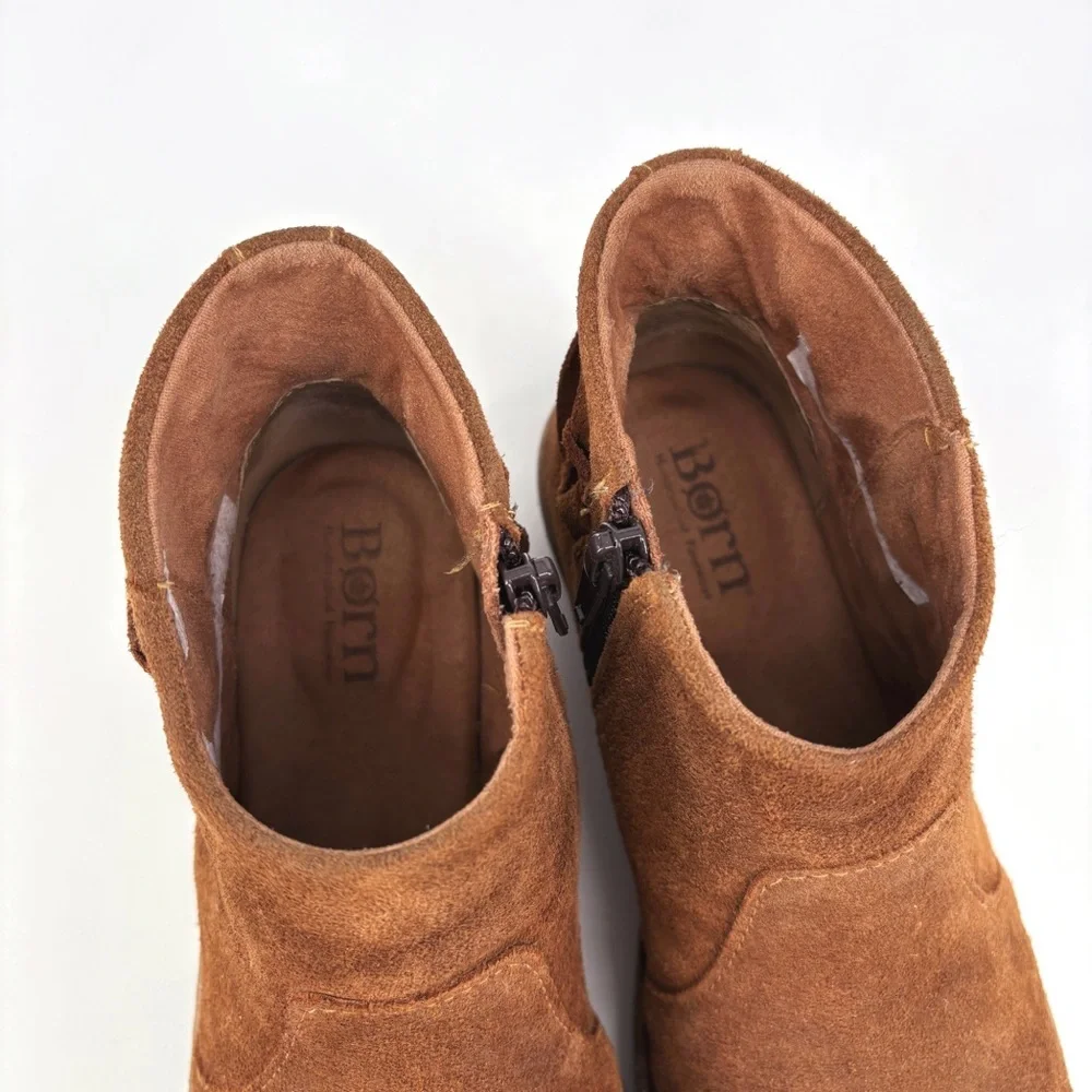 BORN | Viana Leather Wedge Bootie in Distressed Brown | Sz 7 - Picture 11 of 14